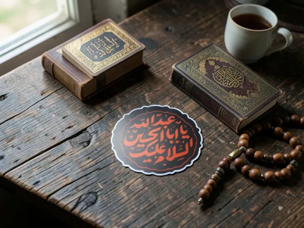 ⁦استیکر موبایل پلکسی طرح السلام علیک یا ابا عبدالله حسین
(استیکر موبایل با طرح زیبا و مقدس السلام علیک یا ابا عبدالله حسین، مناسب برای استفاده در موبایل‌ها و تبلت‌ها)⁩ - الصورة ⁦4⁩