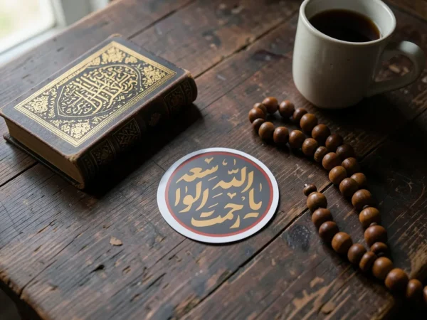 ⁦(استیکر موبایل پلکسی طرح یا رحمت الواسعه ۳*۳ - استیکر با طراحی زیبا و پیام الهی)⁩ - الصورة ⁦4⁩