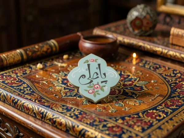 ⁦مغناطیس (مگنت) خشبي بتصميم "يا علي" – زينة روحانية أنيقة⁩ - الصورة ⁦2⁩