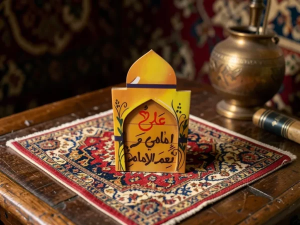 ⁦مغناطیس (مگنت) خشبي بتصميم «علي إمامي ونعم الإمام»⁩ - الصورة ⁦2⁩