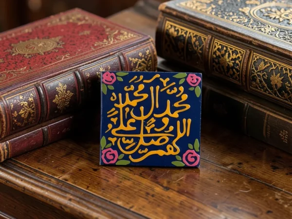 ⁦مغناطیس (ماگنت) سرامیکی بتصمیم "اللهم صل علی محمد و آل محمد"⁩ - الصورة ⁦3⁩
