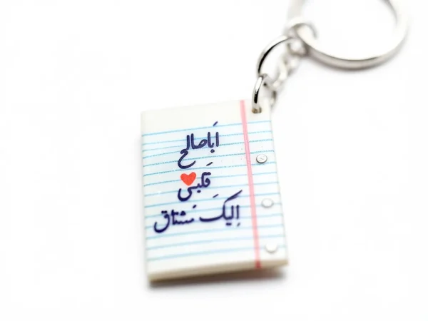 ⁦ميدالية مفاتيح أكريليك يا أبا صالح قلبي إليك مشتاق⁩ - الصورة ⁦2⁩